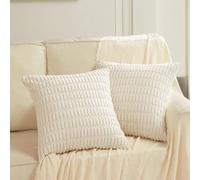 Fancy Homi Paquete de 2 fundas de almohada decorativas bohemias de 18 x 18 pulgadas para sala de estar, sofá, cama, estilo rústico moderno, decoración del hogar, funda de cojín cuadrada de pana suave,