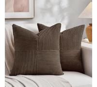Fancy Homi Paquete de 2 Fundas de Almohada Decorativas de Color marrón Oscuro de 16 x 16 Pulgadas para Sala de Estar, sofá, Cama, Estilo rústico Bohemio, decoración del hogar, Funda de cojín