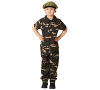 Fancy Me Niños Camuflaje Soldado Fuerzas Armadas Ejército Militar Chico Disfraz 3-8 años - 7-8 Años