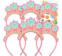 Fancy Nancy - Juego de accesorios para el cabello para niñas, paquete con 6 diademas para fiestas de disfraces más tatuajes temporales, recuerdos de fiesta de cumpleaños de Nancy para niños
