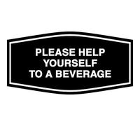 Fancy Please Help Yourself To A Beverage Sign (negro) - Pequeño