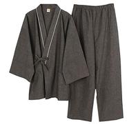 Fancy Pumpkin Bata de algodón japonesa para hombre Bata de dormir Kimono pijama [Tamaño L]