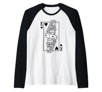 Fancy Rat Lover King of Hearts Funny Pet Roedor Pop Art Camiseta Manga Raglan