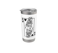 Fancy Rat Lover King Of Hearts Funny Pet Roedor Pop Art Vaso térmico de acero inoxidable de doble pared