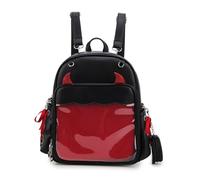 fancybag Ita Backpack Pin Display Multi-Purpose Women Backpack with Insert Gothic Design Cosplay Halloween Enamel Pins Shoulder Bag Punk Black Handbag, Negro , L