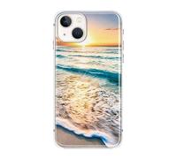 FancyCase - Funda para iPhone 14 (6.1 pulgadas), diseño de olas de playa, patrones de paisaje, funda protectora flexible de TPU compatible con iPhone 14 (ondas de playa)