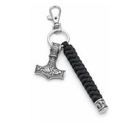 Fancychain Llavero de martillo de Thor, diseño de dragón vikingo con sol Mjölnir Vikings nórdico Thor