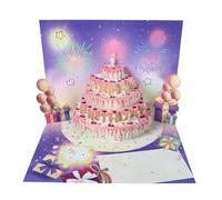 Fancyconic - Tarjeta de cumpleaños 3D luminosa y sonora - Mujer, hombre, niña, niño, colega, amiga, amigo - papel de cartón premium de 350 g/m² - Impresión de alta calidad - norma CE - sobre incluido