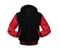 Fancyd Hotline Miami Varsity - Chaqueta Varsity Letterman para hombre, Negro - Lana - R, 3XL