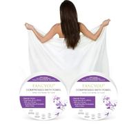 fancyou Pastillas de Toalla Comprimida Grandes - Toallas de Baño Desechables 100% Algodón para Viajes - Toallitas de Viaje 140 x 70cm Ideal para Hoteles,Playa,Natación,Vacaciones[2 Lote Morado]