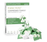 FANCYOU Tabletas de toallas desechables 23x19cm 100 piezas envueltas individualmente Expandible Toallitas de limpieza faciales mini Tabletas de toallitas de toallas comprimidas para personal