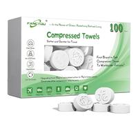 fancyou Toallas Comprimidas Desechable en Pastillas,Toallitas Desmaquillantes Viaje Mini Espesadas,100% Biodegradables Toallas Pequeñas De CaraToallas Faciales para El Hogar(100 Unidad Blanco)