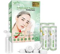 FANCYOU Toallas faciales desechables tabletas 23x19cm 1000 Pcs Empaquetadas a granel con 4 cajas dispensadoras Toallitas de limpieza expandibles Toallitas desechables para belleza y cuidado personal