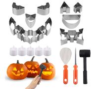 Fancysky 18 Piezas Kit Talla Calabaza Halloween, Pumpkin Carving Kit, Halloween Decoracion Calabaza, Talla Herramienta Calabaza Bricolaje, Apta para Adultos y Niños