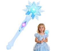 Fancysky Ilumina la Varita mágica con Copos de Nieve para niñas, Varita Luminosa con Copos de Nieve Que iluminan la Varita mágica de la Princesa para los niños, bombonera (Rosa) (Azul)