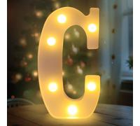 Fancysky Letras Luminosas de 22 cm, Letras LED, Ideales para Propuestas de Matrimonio, Festivales, Fiestas y Otros Entornos para Crear un Ambiente Romántico y Cálido (C)