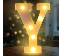 Fancysky Letras Luminosas de 22 cm, Letras LED, Ideales para Propuestas de Matrimonio, Festivales, Fiestas y Otros Entornos para Crear un Ambiente Romántico y Cálido (Y)