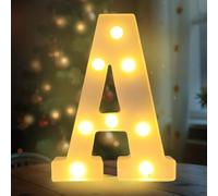 Fancysky Letras Luminosas de 22 cm, Letras LED, Ideales para Propuestas de Matrimonio, Festivales, Fiestas y Otros Entornos para Crear un Ambiente Romántico y Cálido (A)