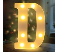 Fancysky Letras Luminosas de 22 cm, Letras LED, Ideales para Propuestas de Matrimonio, Festivales, Fiestas y Otros Entornos para Crear un Ambiente Romántico y Cálido (D)