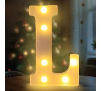 Fancysky Letras Luminosas de 22 cm, Letras LED, Ideales para Propuestas de Matrimonio, Festivales, Fiestas y Otros Entornos para Crear un Ambiente Romántico y Cálido (L)