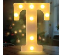 Fancysky Letras Luminosas de 22 cm, Letras LED, Ideales para Propuestas de Matrimonio, Festivales, Fiestas y Otros Entornos para Crear un Ambiente Romántico y Cálido (T)