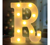 Fancysky Letras Luminosas de 22 cm, Letras LED, Ideales para Propuestas de Matrimonio, Festivales, Fiestas y Otros Entornos para Crear un Ambiente Romántico y Cálido (R)