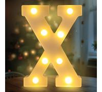 Fancysky Letras Luminosas de 22 cm, Letras LED, Ideales para Propuestas de Matrimonio, Festivales, Fiestas y Otros Entornos para Crear un Ambiente Romántico y Cálido (X)