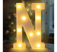 Fancysky Letras Luminosas de 22 cm, Letras LED, Ideales para Propuestas de Matrimonio, Festivales, Fiestas y Otros Entornos para Crear un Ambiente Romántico y Cálido (N)