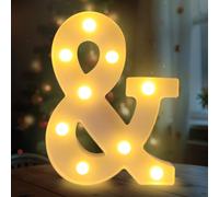 Fancysky Letras Luminosas de 22 cm, Letras LED, Ideales para Propuestas de Matrimonio, Festivales, Fiestas y Otros Entornos para Crear un Ambiente Romántico y Cálido (&)
