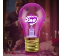 Fancysky LOVE Lámpara de Mesa en Forma de Bombilla Regulable,Lámpara de Mesa USB Inalámbrica,Luz Nocturna Decorativa Portátil,Como Regalo, Decoración de Fiesta, Luz de Ambiente