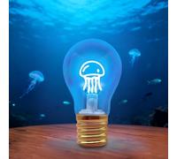 Fancysky Medusa Lámpara de Mesa en Forma de Bombilla Regulable,Lámpara de Mesa USB Inalámbrica,Luz Nocturna Decorativa Portátil,Como Regalo, Decoración de Fiesta, Luz de Ambiente
