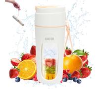 Fancysky Zumo Batidora Portátil, 340ML, 10 Cuchillas, 22,000 RPM, Personal Mini Licuadora, Vaso Exprimidor Frutas, Batidora Portátil Recargable