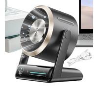 Fandales de escritorio Small Quiet - Refresco de refrigeración para ventilador pequeño - 100 velocidades Circulador de aire silencioso, de larga duración, recargable, recargable, recargable