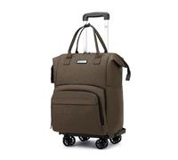 FANDARE 3-en-1 Mochila Carrito Convertible Carro de Compras Plegable & Equipaje de Cabina Hombre Mujer Carritos de la Compra, Bolsa de Viaje Ligera Negocios (Tamaño Aprobado por aerolíneas) marrón