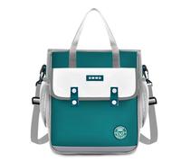 FANDARE 3 en 1 Mochilas Infantiles Bolso Bandolera Bolso de Mano Color-Blocking Mochila Escolar Adolescentes British Style Mochila Colegio Mochila Instituto Niñas Mochila Casual Mujer Verde Gris