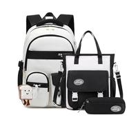 FANDARE 3 Piezas Set Mochilas Infantiles Mochila Escolar para Niños (5-20 Años) Mochila para Instituto con Bandolera & Estuche para Adolescentes Chicos Chicas, Mochila Viaje y Universitaria Negro