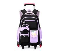 FANDARE 35L Mochila con Ruedas 2 en 1 Mochila Carrito Universitaria Compartimento Ordenador 15.6 Pulgadas Ruedas Tejido Oxford Impermeable Ideal para Colegio Viaje Morado