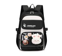 FANDARE 35L Mochila Escolar Infantil con Diseño de Cómic para Adolescentes & Estudiantes Mochilas Tipo Casual de Día para Viajes para Niños y Niñas de 6 a 14 Años Decoración de Peluche Negro