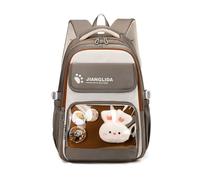 FANDARE 35L Mochila Escolar Infantil con Diseño de Cómic para Adolescentes & Estudiantes Mochilas Tipo Casual de Día para Viajes para Niños y Niñas de 6 a 14 Años Decoración de Peluche Marrón