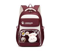 FANDARE 35L Mochila Escolar Infantil con Diseño de Cómic para Adolescentes & Estudiantes Mochilas Tipo Casual de Día para Viajes para Niños y Niñas de 6 a 14 Años Decoración de Peluche Rojo