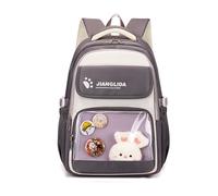 FANDARE 35L Mochila Escolar Infantil con Diseño de Cómic para Adolescentes & Estudiantes Mochilas Tipo Casual de Día para Viajes para Niños y Niñas de 6 a 14 Años Decoración de Peluche Morado