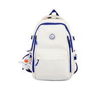FANDARE Adolescentes Mochilas Tipo Casual Estudiante Mochila Escolar Mochilas de Marcha Mujeres Hombre Bolsas Escolares Bolsos de Trabajo Urbana versátil Viaje Casual School Bag Blanco Azul