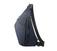 FANDARE Ampliable Bolsos cruzados Deporte bandolera para mujer Bolso de hombro Sling Crossbody Bag Hombre Bolsa pecho organizado PU Cuero Bolso crossbody Azul Derecha