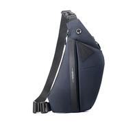 FANDARE Ampliable Bolsos Cruzados Deporte Bandolera para Mujer Bolso de Hombro Sling Crossbody Bag Hombre Bolsa Pecho organizado PU Cuero Bolso Crossbody Azul Izquierda
