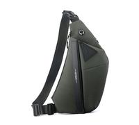 FANDARE Ampliable Bolsos Cruzados Deporte Bandolera para Mujer Bolso de Hombro Sling Crossbody Bag Hombre Bolsa Pecho organizado PU Cuero Bolso Crossbody Verde Izquierda