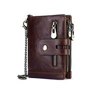 FANDARE Anti-Robo Billetera con RFID Hombre Mujer Cartera para Estilo Plegable Monedero Billetera de Cuero con Bolsillo para Monedas y Crédito Tarjetas Ranuras ID Crédito Marrón