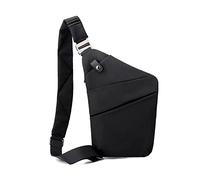 FANDARE Anti-Robo Bolsa de Pecho Bolso Hombro Bolsa Cruzada Bolsos Bandolera Hombres Sling Bag para Ciclismo Escolar Viaje Senderismo Crossbody Bag Impermeable NailonNegro