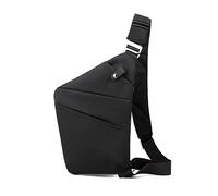 FANDARE Anti-Robo Bolsa de Pecho Bolso Hombro Bolsa Cruzada Bolsos Bandolera Hombres Sling Bag para Ciclismo Escolar Viaje Senderismo Crossbody Bag Impermeable NailonNegro