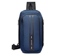 FANDARE Anti-Robo Bolso Pecho Bolsos de Hombre Mujer Sling Crossbody Bag Gran Bolsos Cruzados mit USB Bandoleras Cruzada Mochilas y Bolsas de automoción Viaje Deportes Ciclismo Montañismo Azul