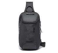FANDARE Anti-Robo Bolso Pecho Hombre Bolsos Cruzados con USB Bandoleras Cruzada Sling Crossbody Bag Mochilas Bolsas de automoción para Viaje Deportes Ciclismo Montañismo Impermeable Poliéster Negro